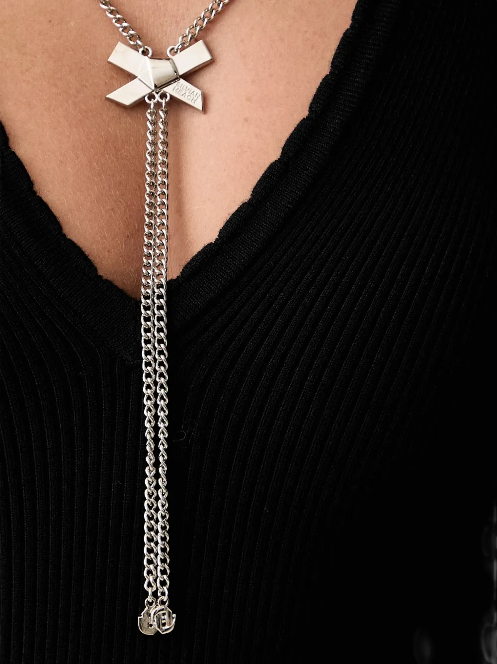 Silvian Heach Geribbelde blouse met V-hals Zilver