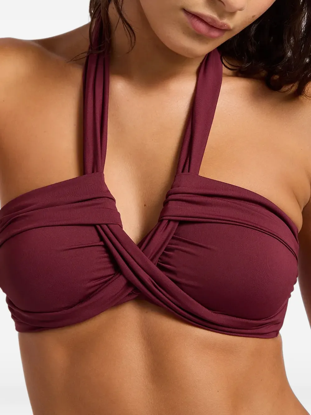 Seafolly Bikinitop met gedraaide halternek Rood