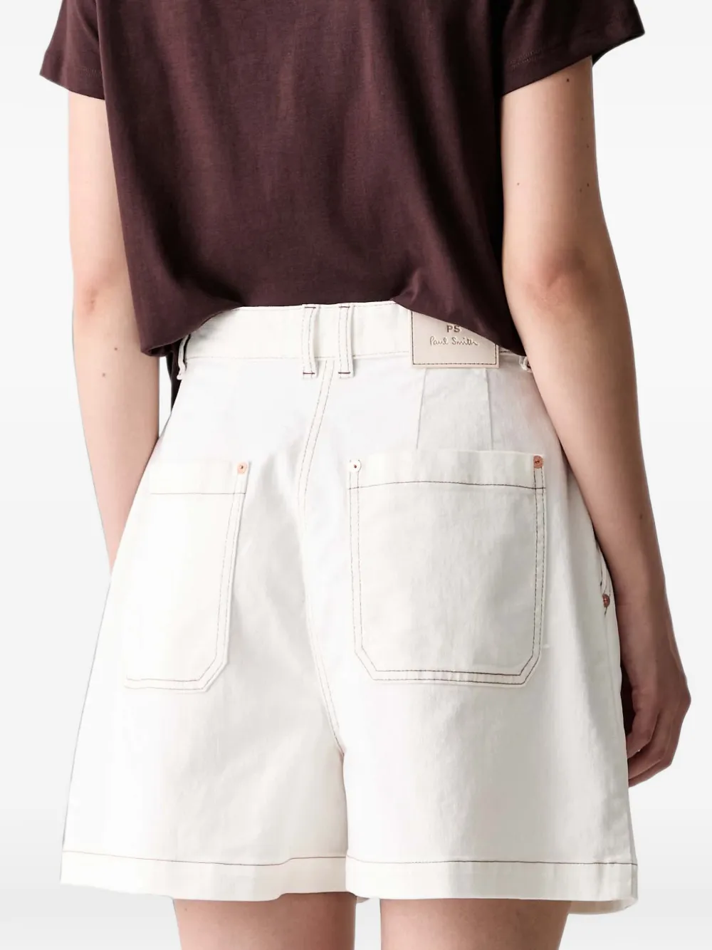 PS Paul Smith Mini-shorts met plooidetail Wit