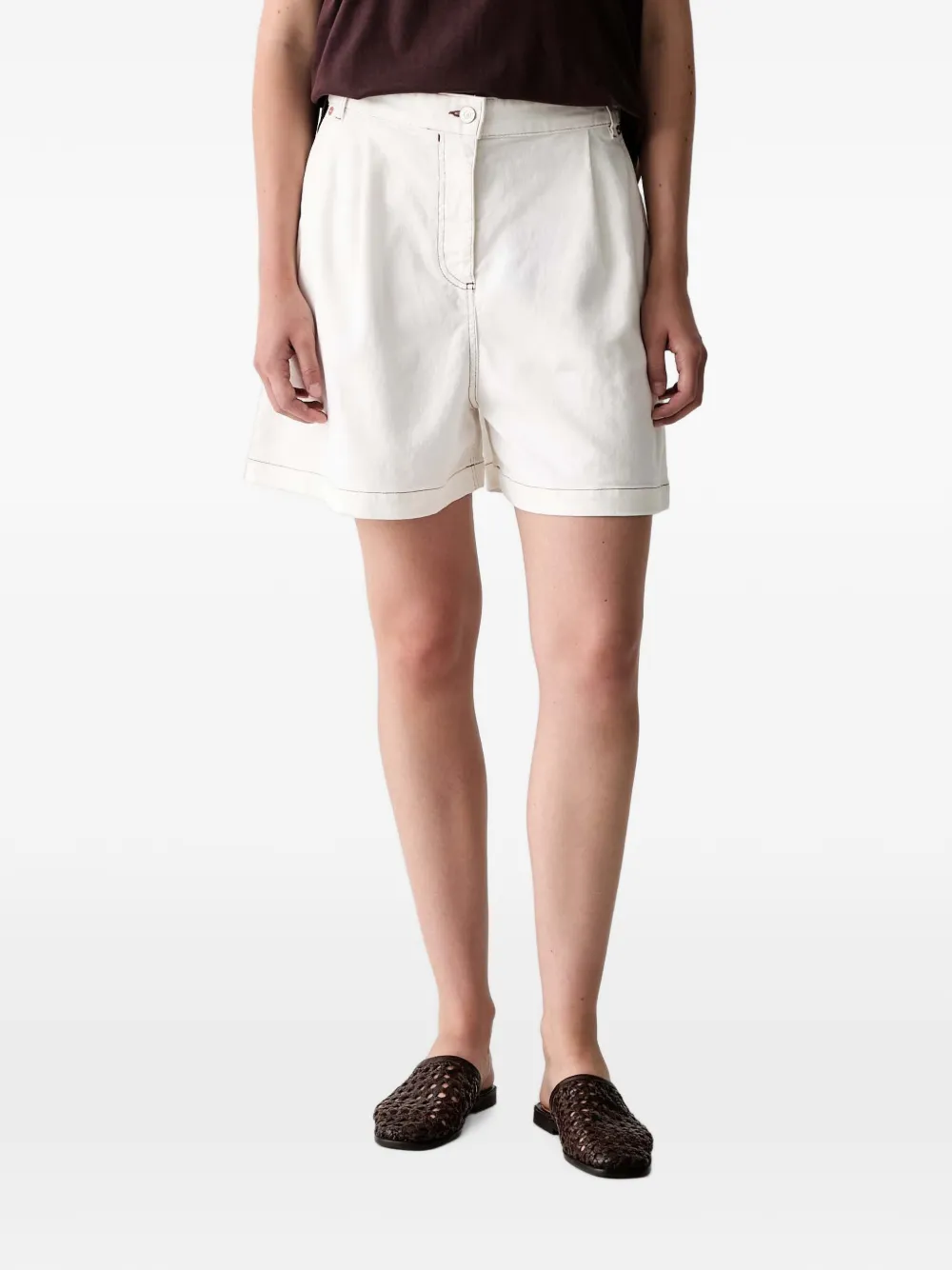 PS Paul Smith pleated-detail mini shorts - Bianco