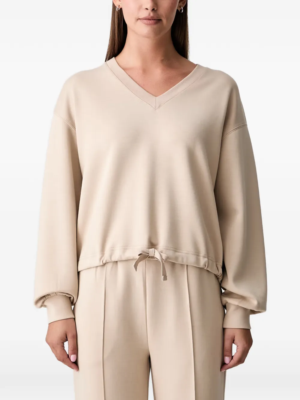 Scotch & Soda drawstring V-neck sweater - Nude