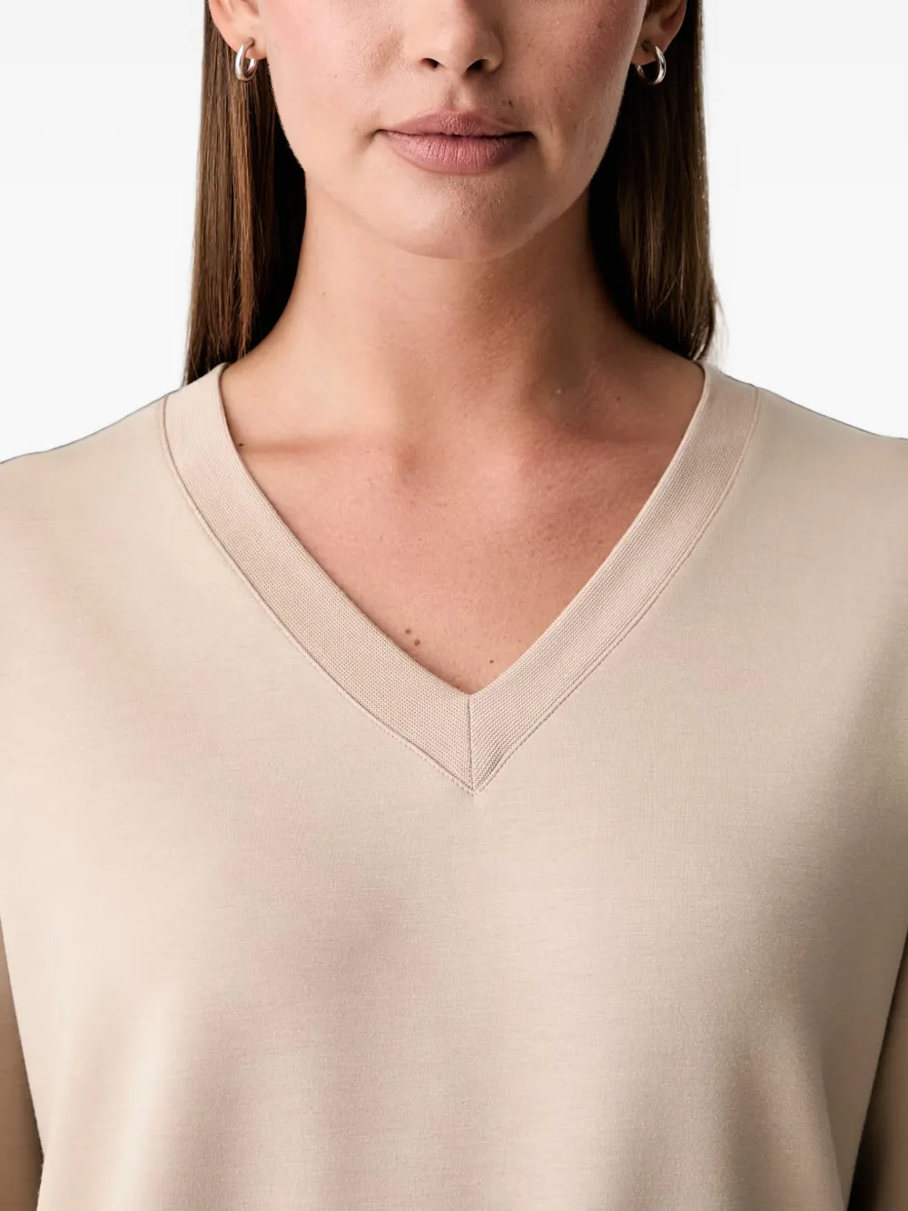 Scotch & Soda drawstring V-neck sweater Beige