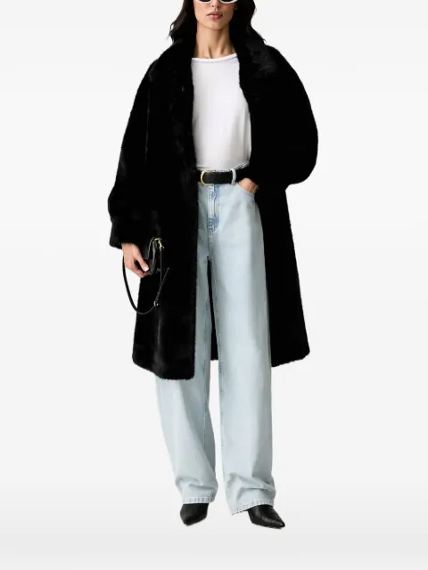 Silvian Heach faux-fur single-breasted coat