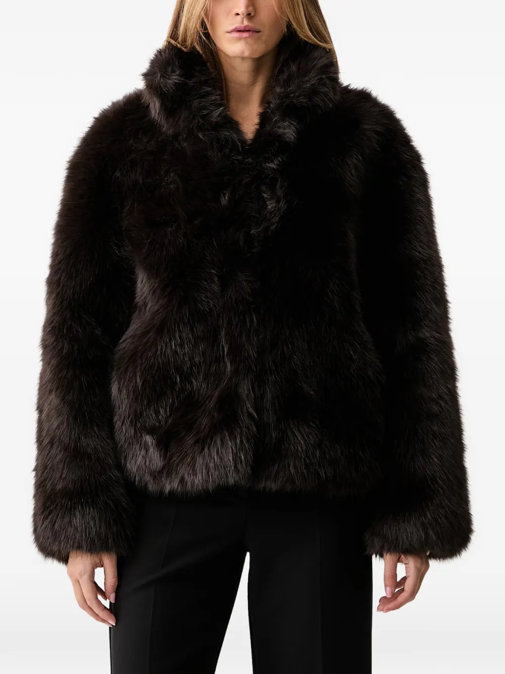 Silvian Heach oversized faux-fur jacket - Marrone