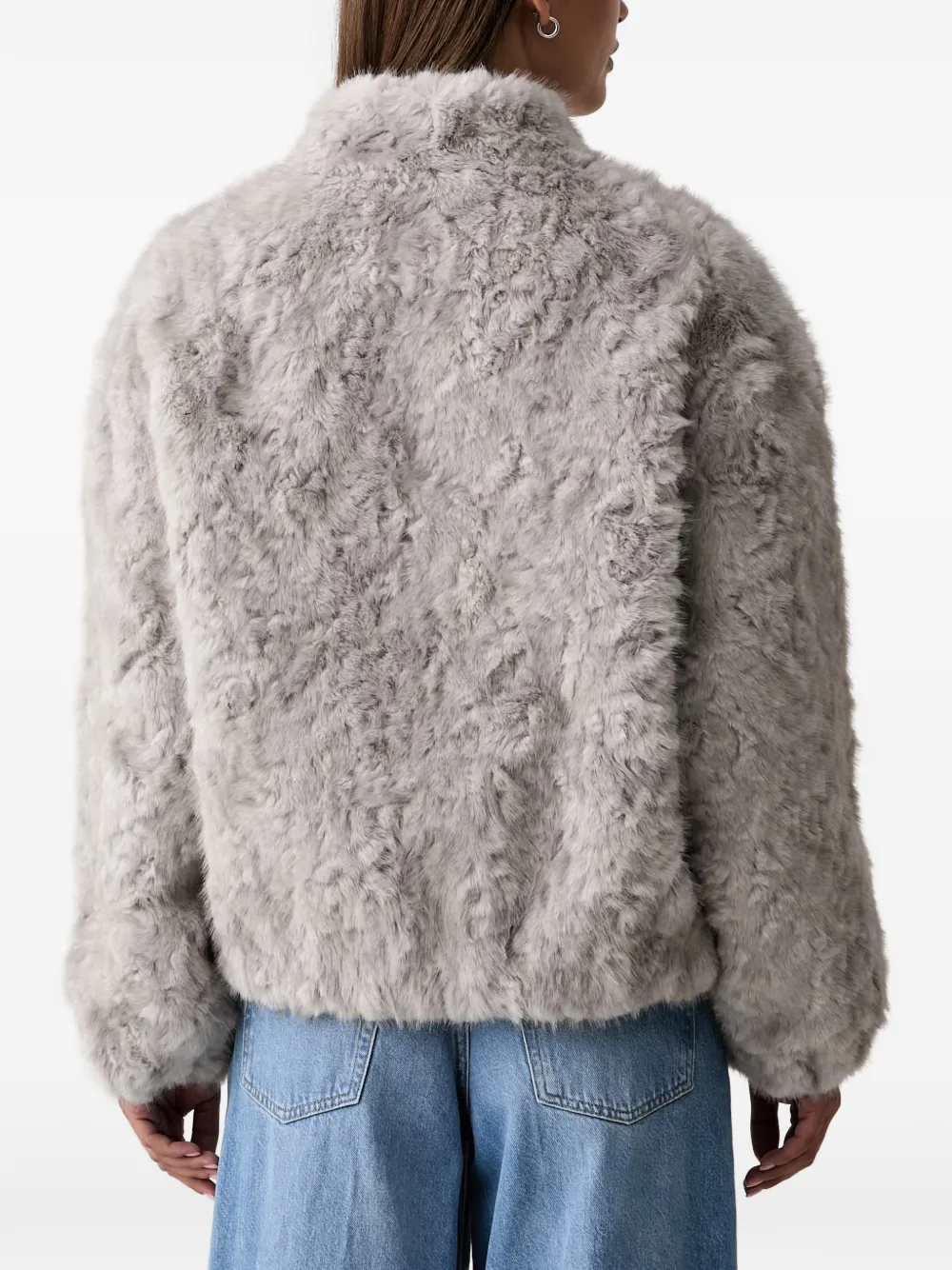 Silvian Heach Jack met imitatiebont en zakdetail Grijs