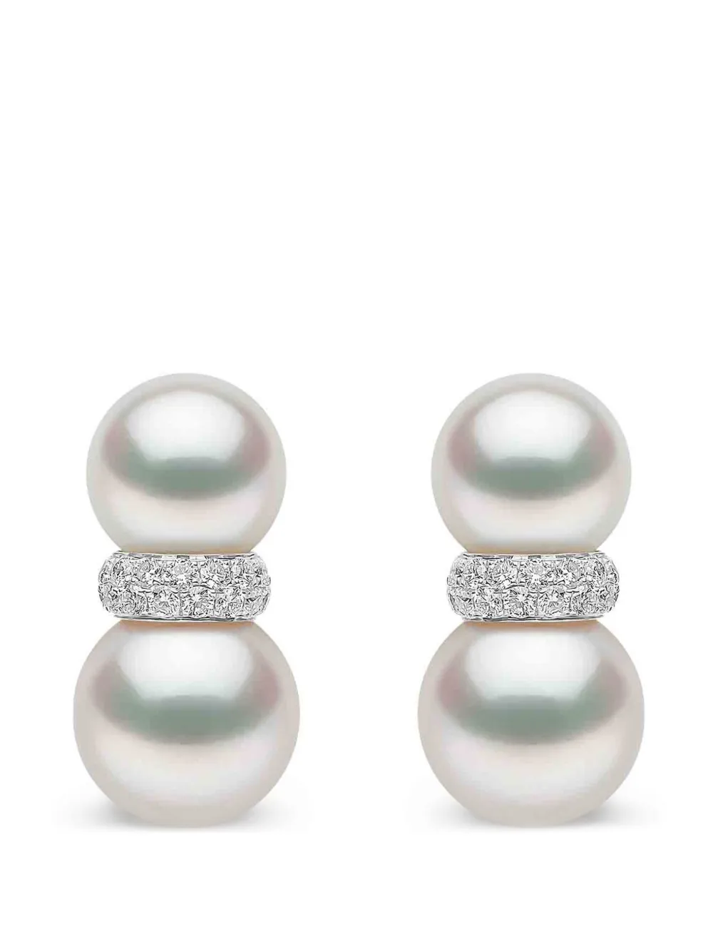 Yoko London Glitz Akoya pearl and diamond earrings - Argento