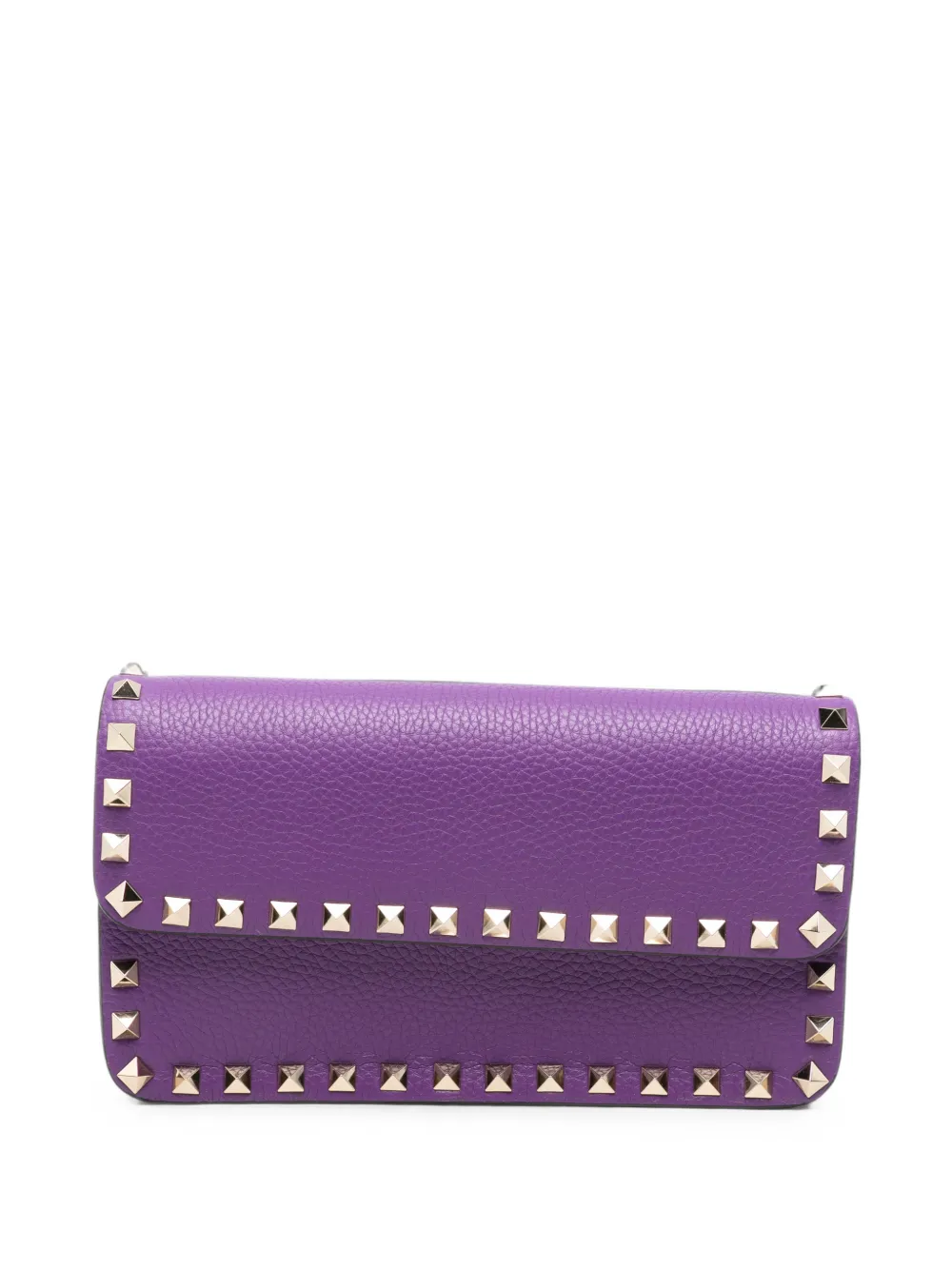 Valentino Garavani Borsa a spalla Rockstud con finitura zigrinata - Viola