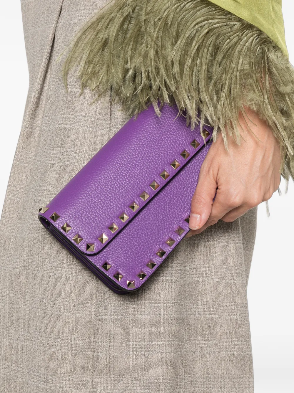 Valentino Garavani Rockstud bewerkte schoudertas Paars