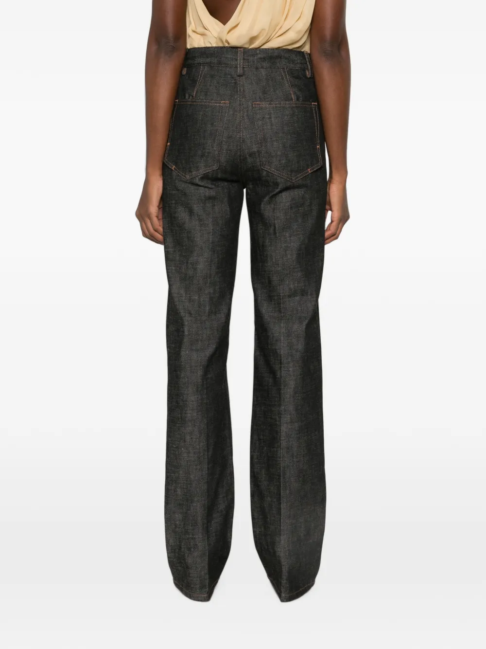 Petar Petrov Dark Frame straight jeans met contrasterende stiksels Grijs