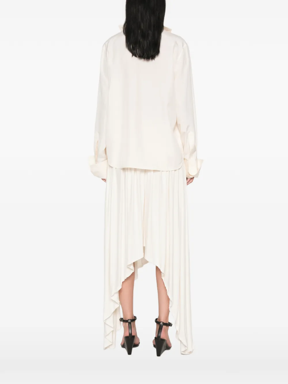 Givenchy Zijden blouse met gedeconstrueerde kraag Beige