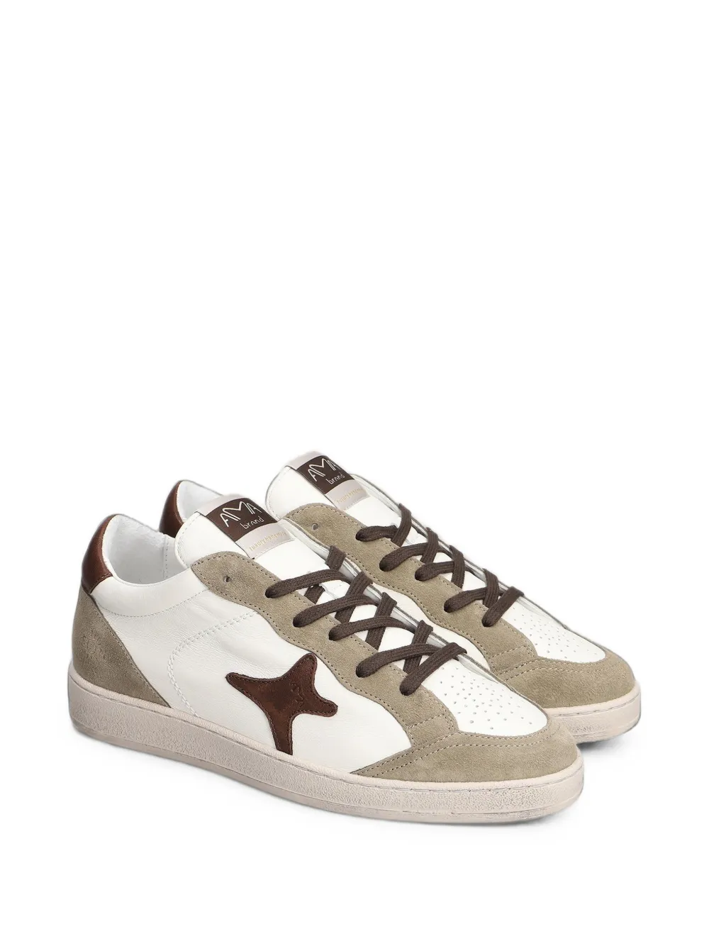 Ama Brand Sneakers met vlakken en ster-patch Wit