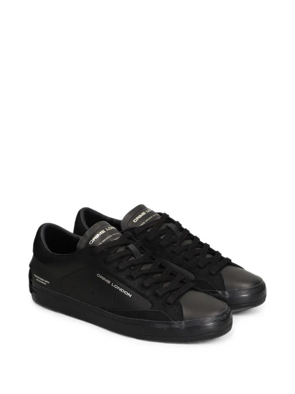 Crime London Distressed 2.0 logo-print panelled sneakers Zwart