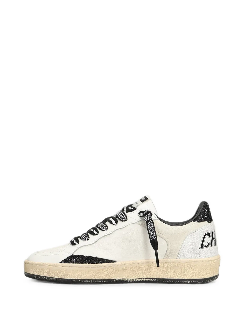 Crime London Chelsea glitter-embellished logo-print sneakers Wit