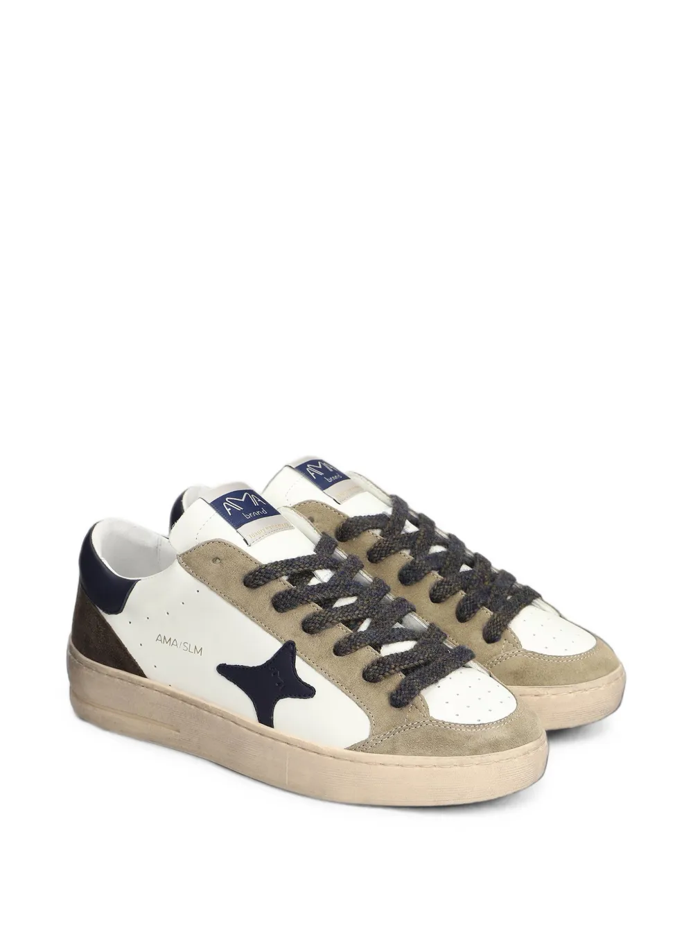 Ama Brand Sneakers met vlakken en ster-patch Wit