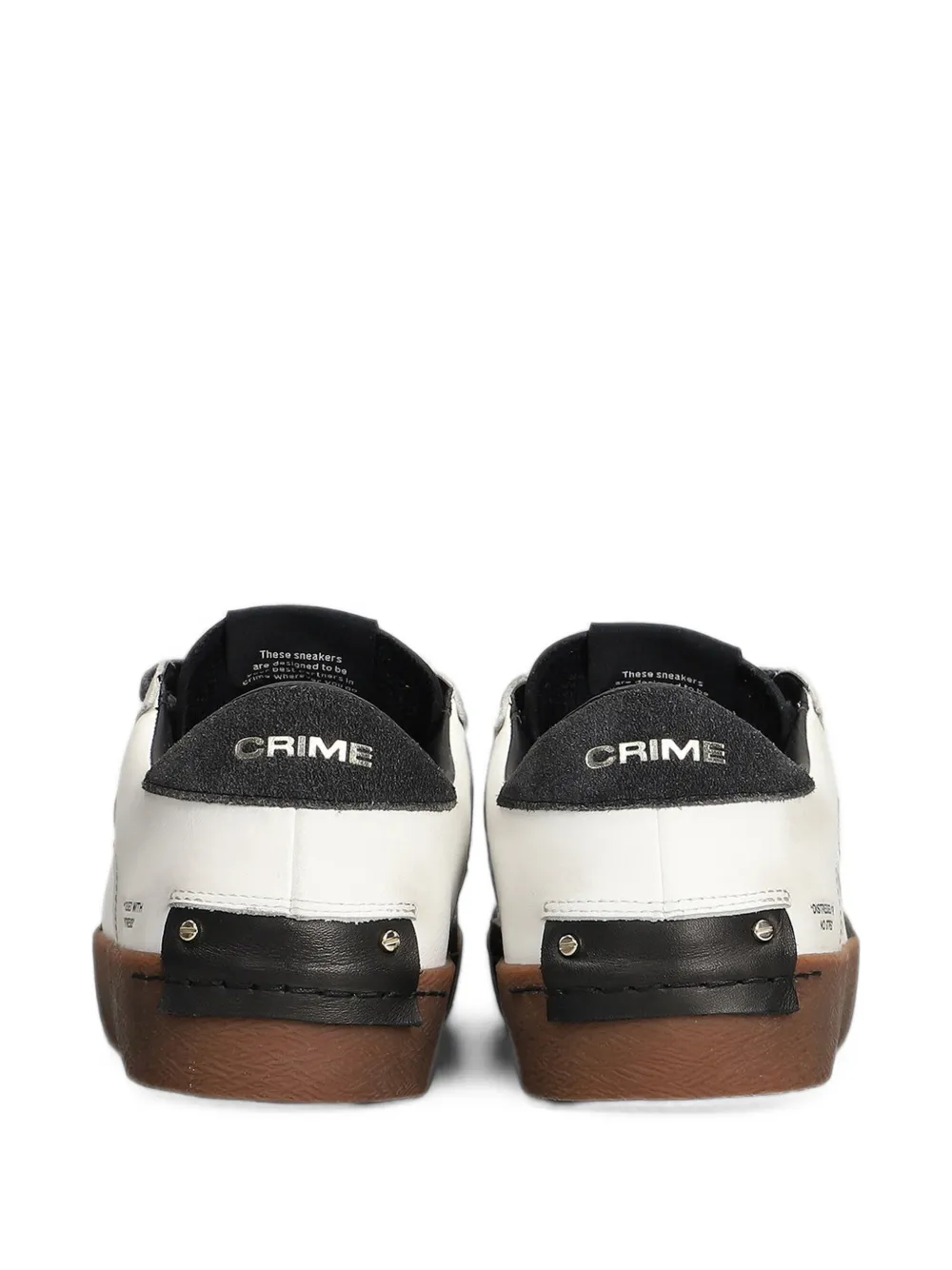 Crime London Distressed leather sneakers Wit