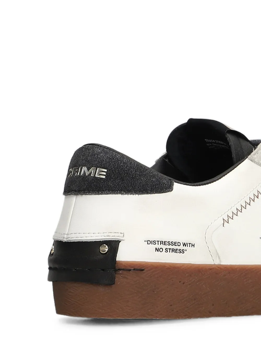 Crime London Distressed leather sneakers Wit