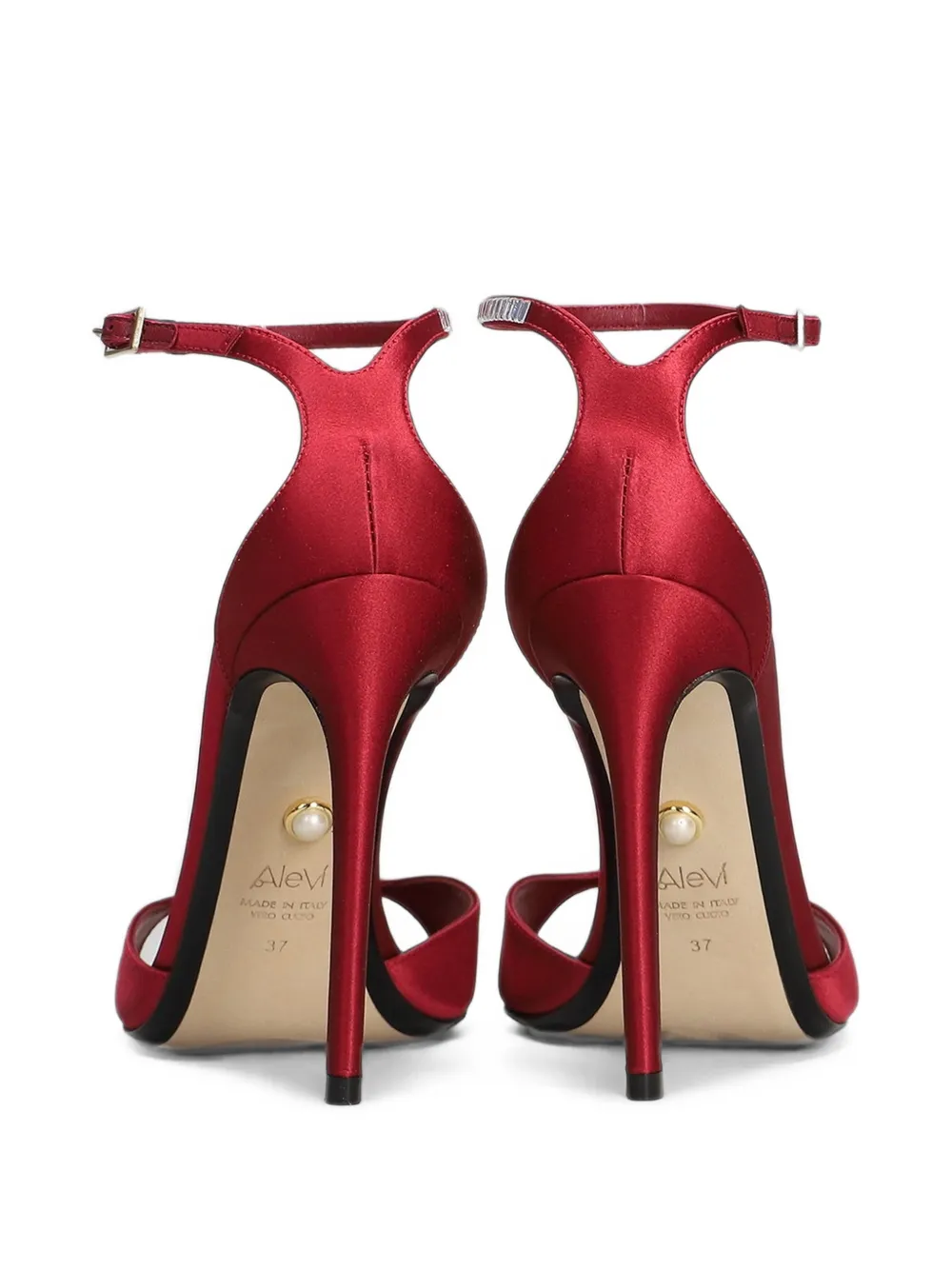 Alevì crystal-embellished satin sandals Rood