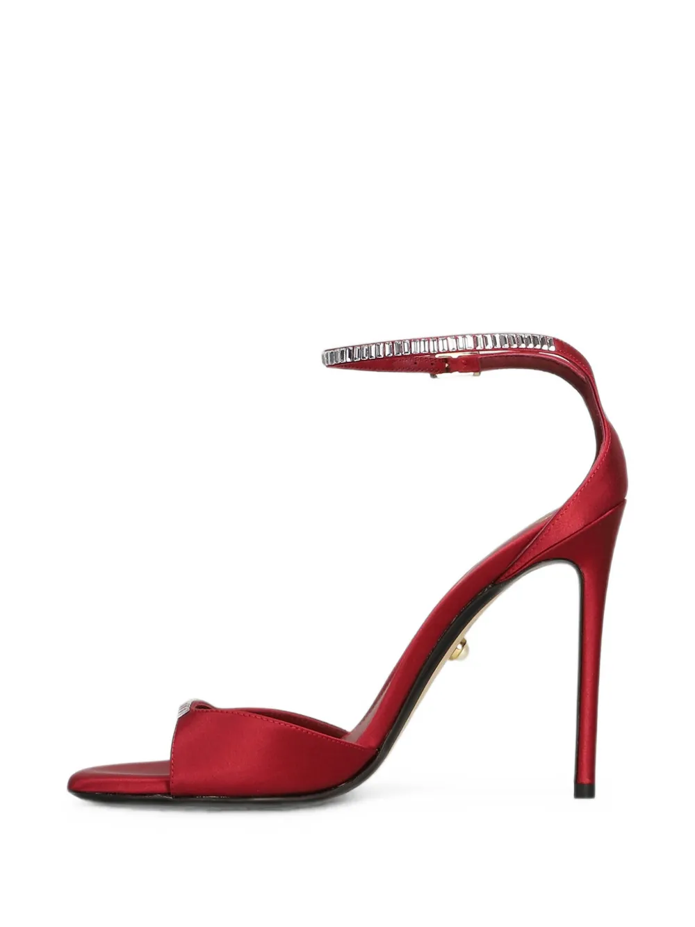 Alevì crystal-embellished satin sandals Rood