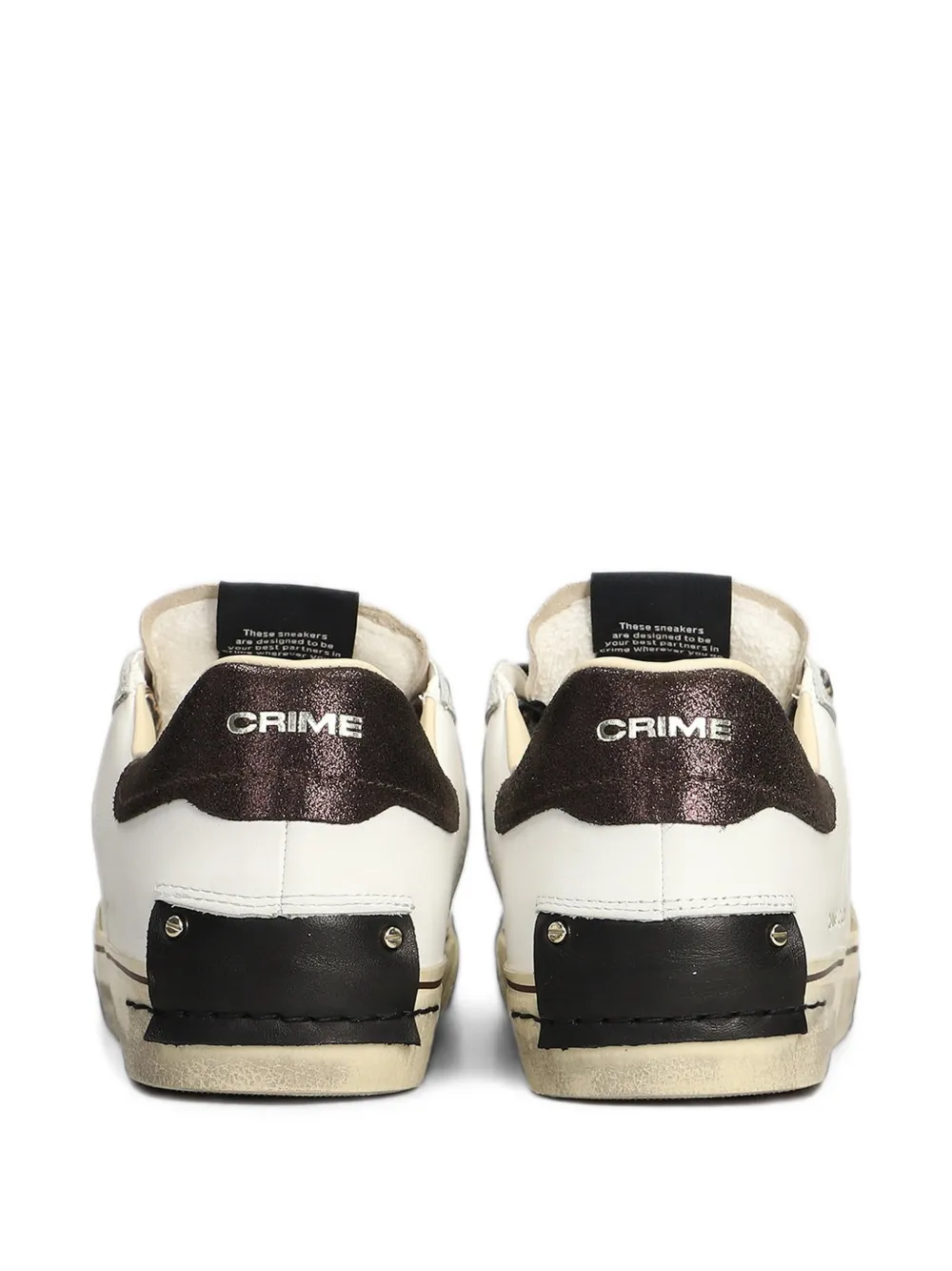 Crime London Deconstructed leopard-print laces sneakers Wit