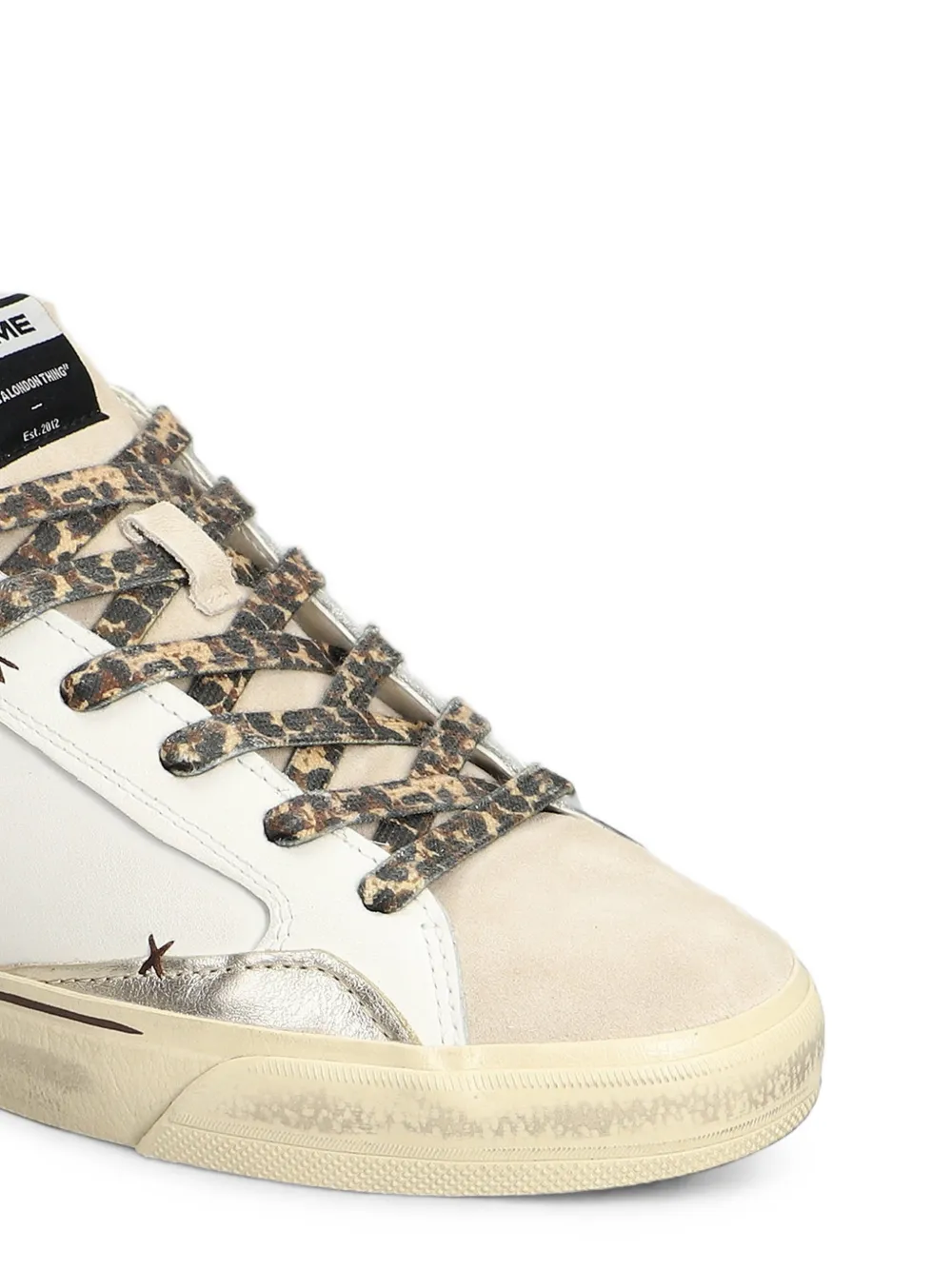 Crime London Deconstructed leopard-print laces sneakers Wit