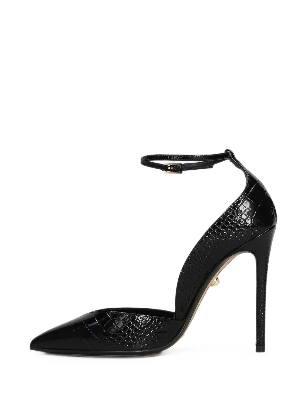 Alevì Camilla croc-effect ankle-strap pumps Zwart