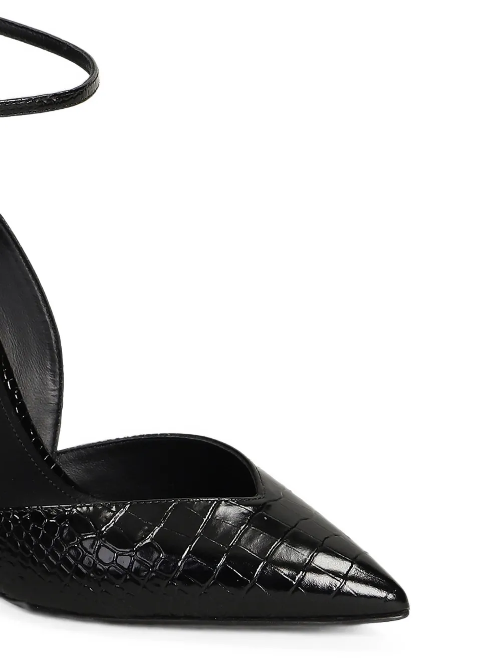 Alevì Camilla croc-effect ankle-strap pumps Zwart