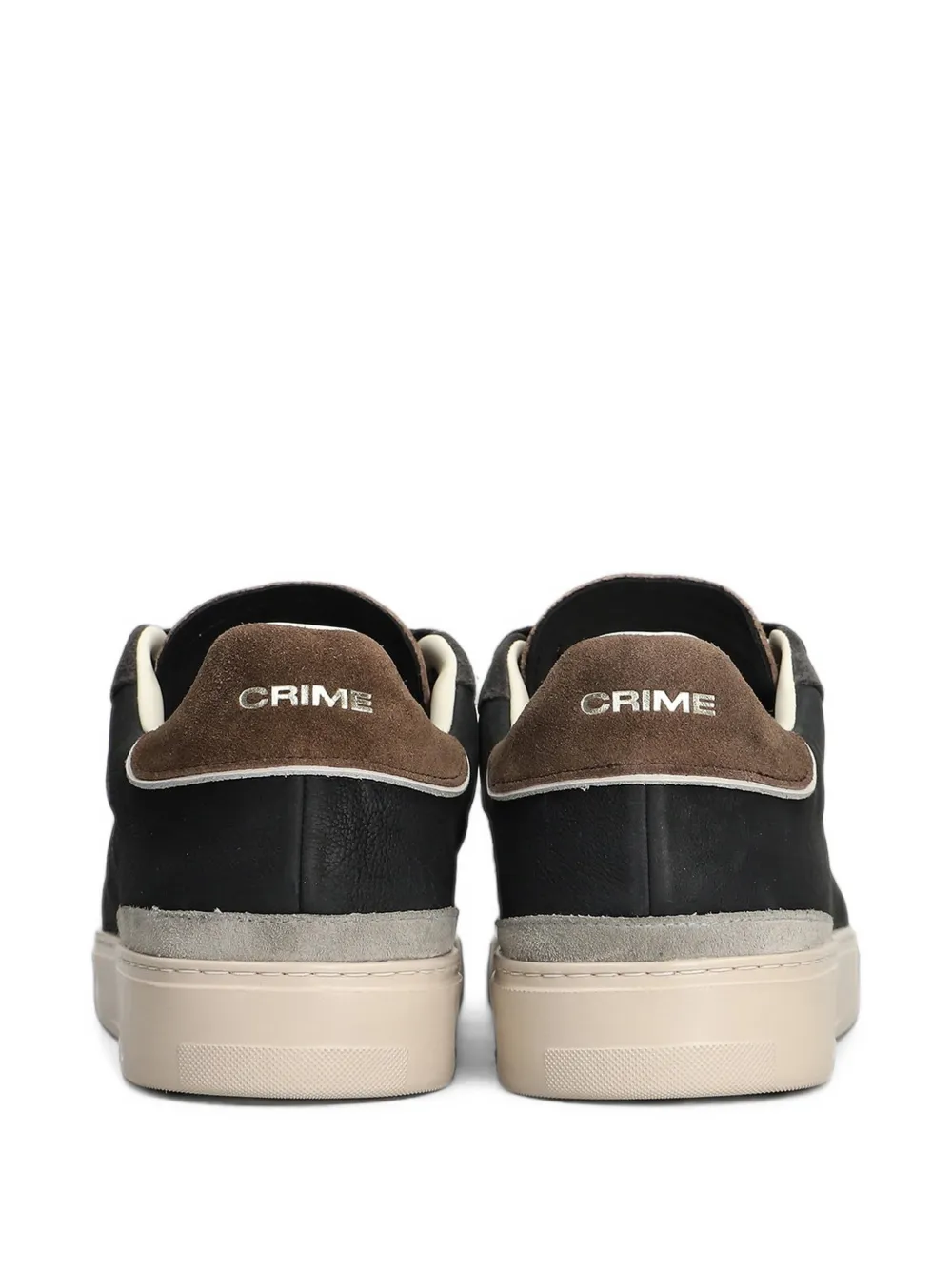 Crime London suede-panelled leather sneakers Zwart