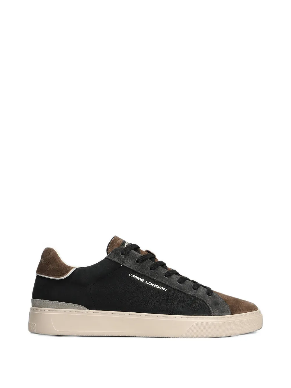 Crime London suede-panelled leather sneakers - Nero