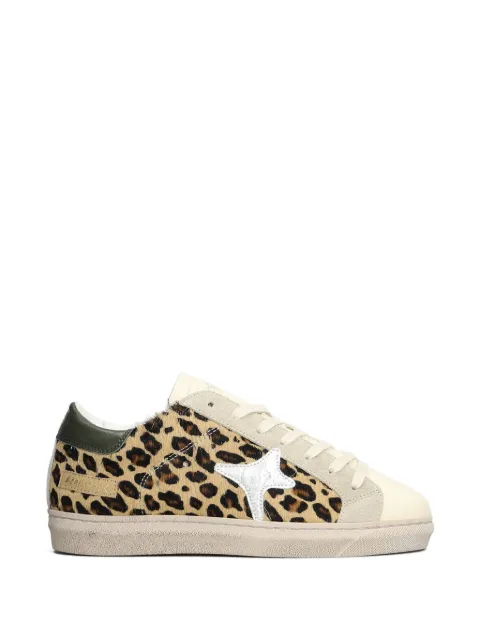 Ama Brand leopard-print star-patch sneakers