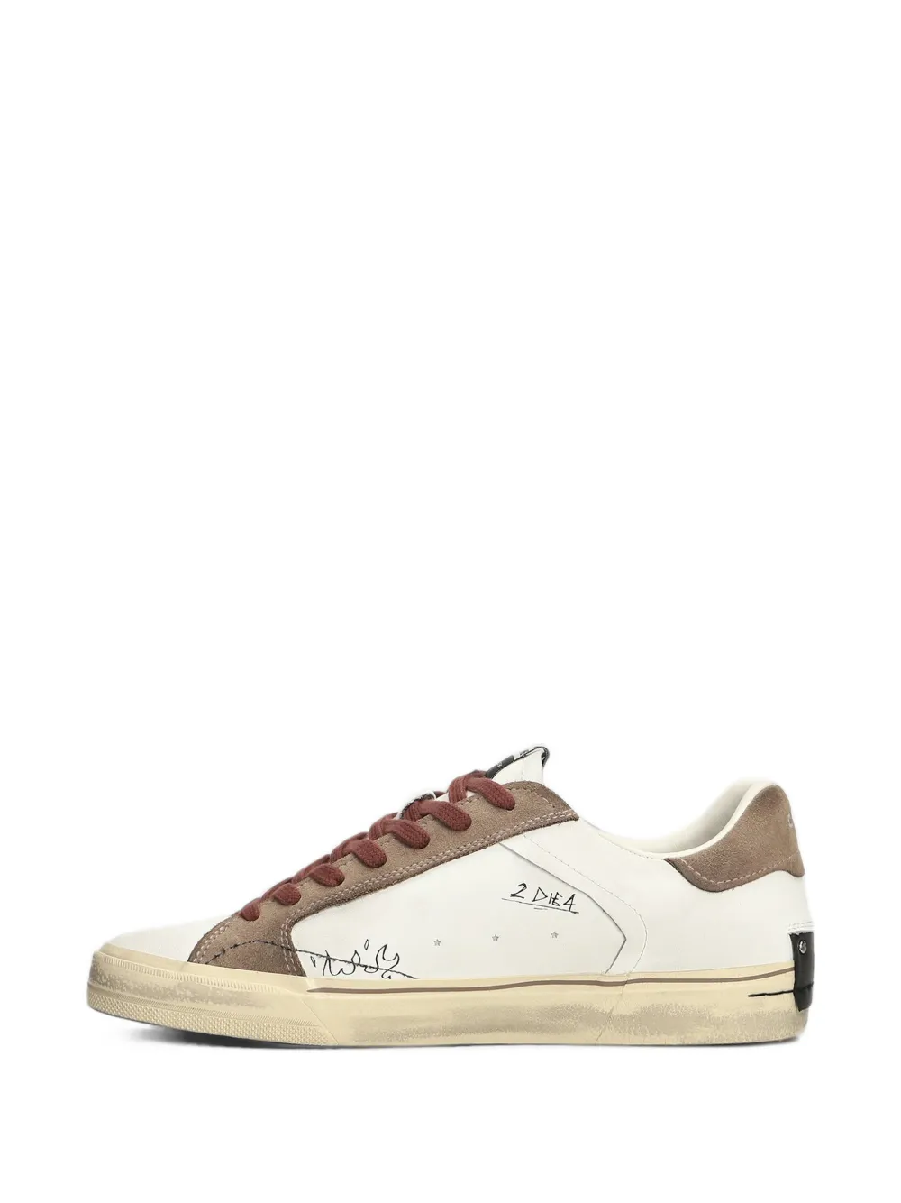 Crime London Deconstructed distressed-effect panelled sneakers Wit