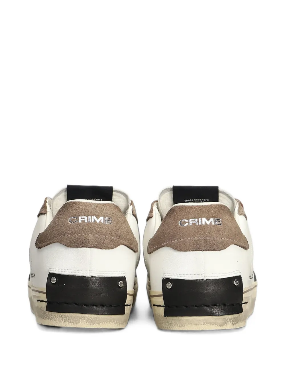 Crime London Deconstructed distressed-effect panelled sneakers Wit