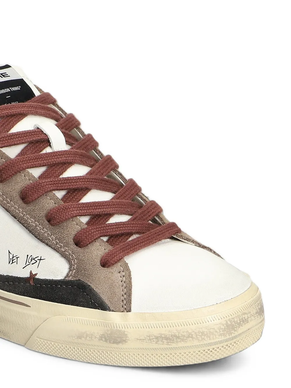 Crime London Deconstructed distressed-effect panelled sneakers Wit