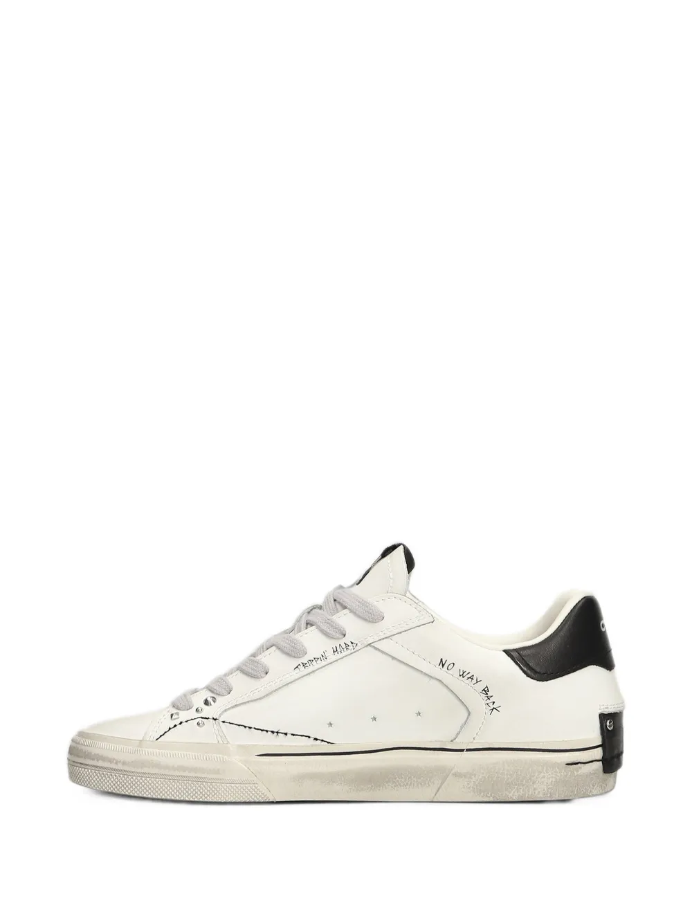 Crime London Deconstructed stud-embellished sneakers Wit