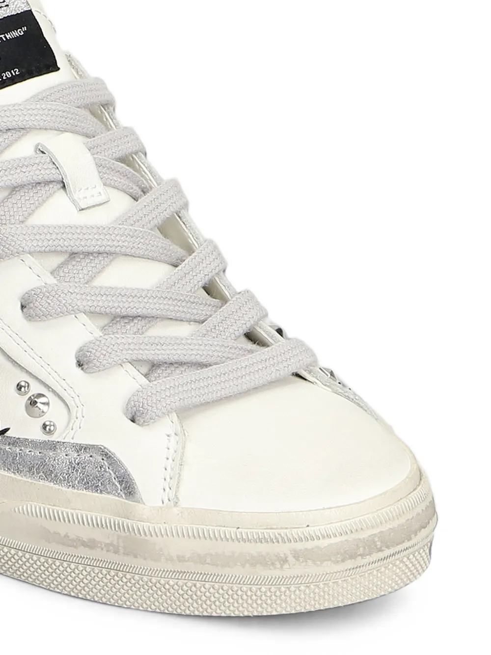 Crime London Deconstructed stud-embellished sneakers Wit