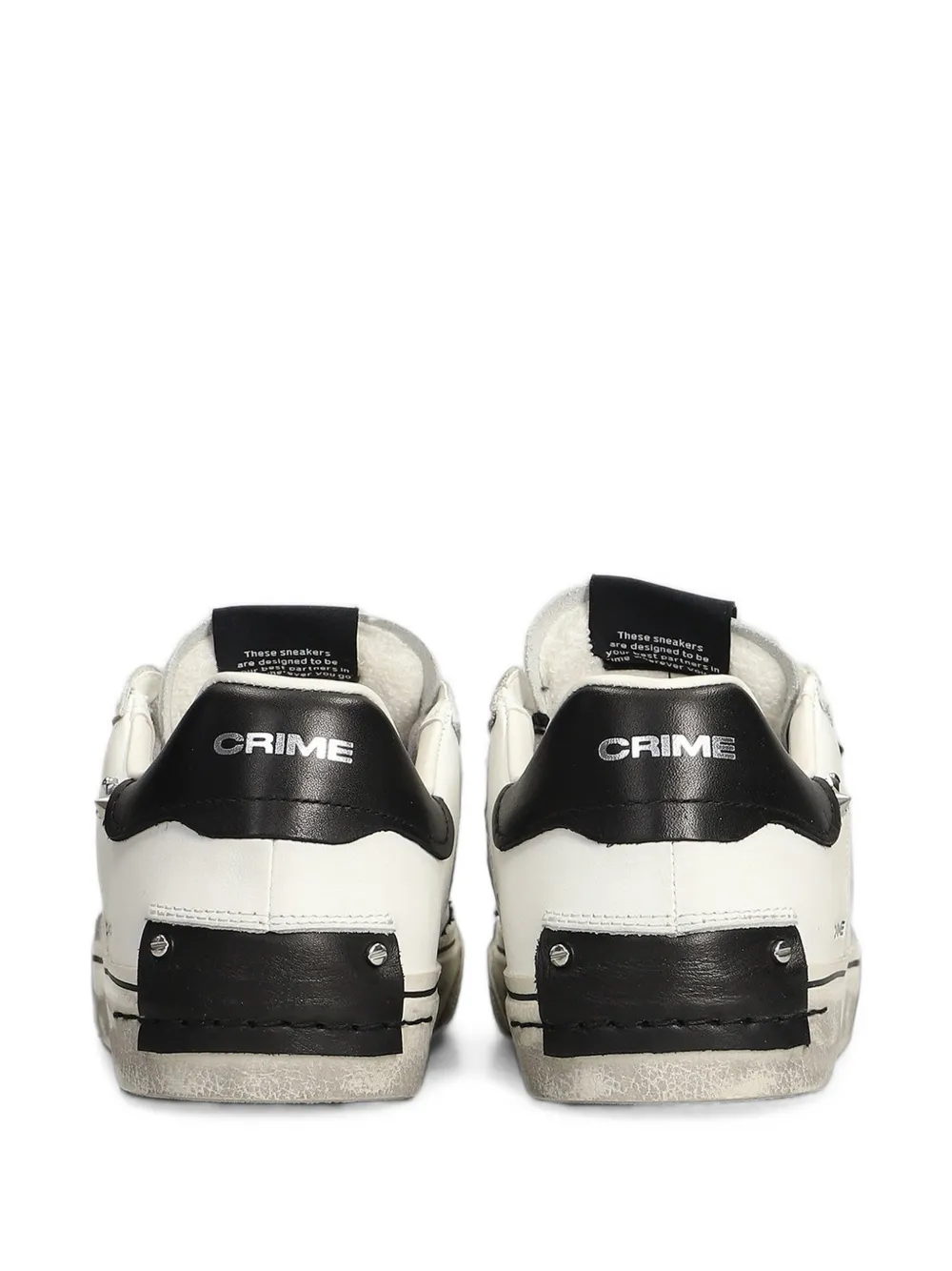 Crime London Deconstructed stud-embellished sneakers Wit