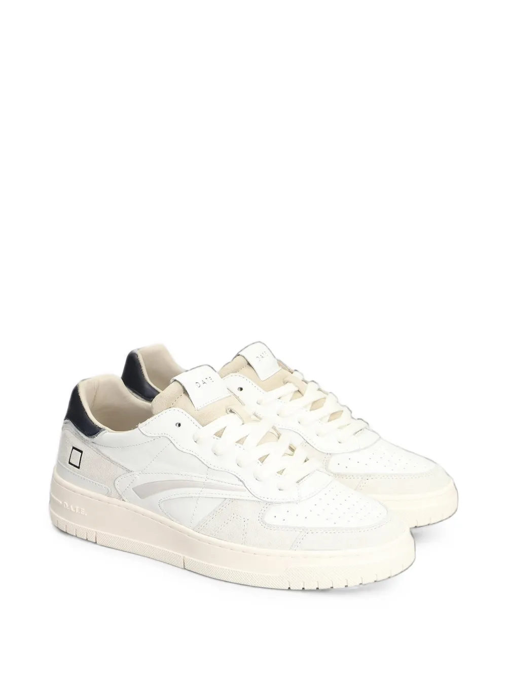 D.A.T.E. Torneo Pure perforated panelled sneakers Wit