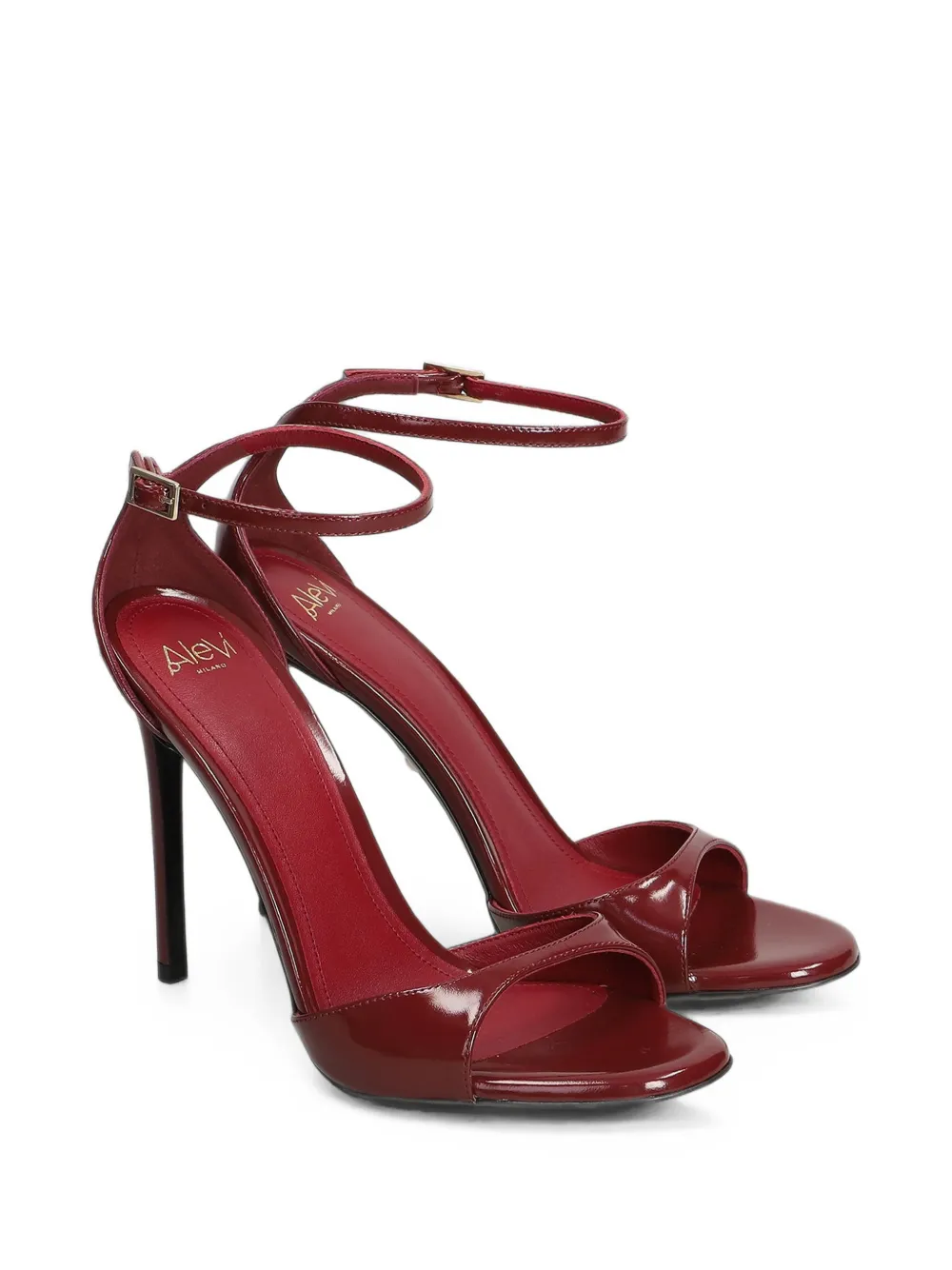 Alevì patent-finish ankle-strap sandals Rood