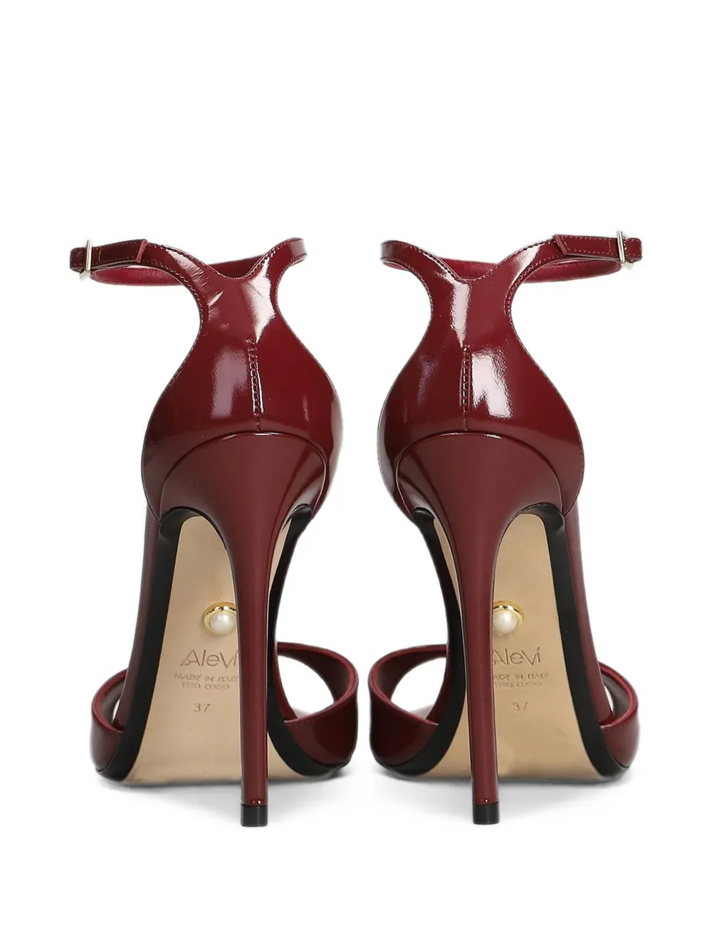 Alevì patent-finish ankle-strap sandals Rood