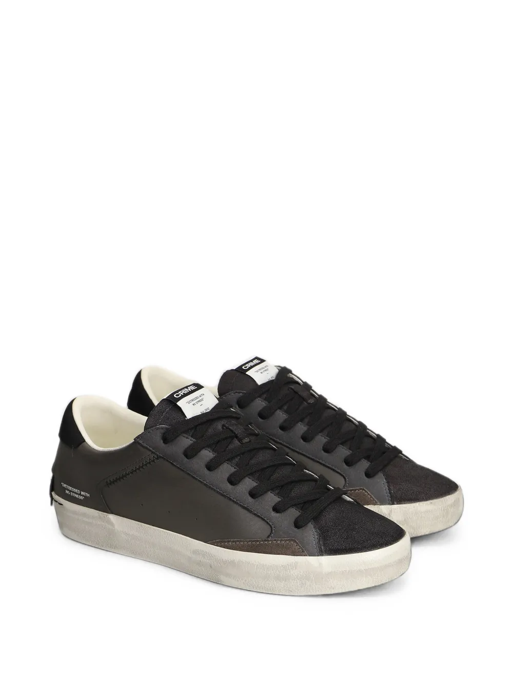 Crime London distressed-effect panelled sneakers Grijs