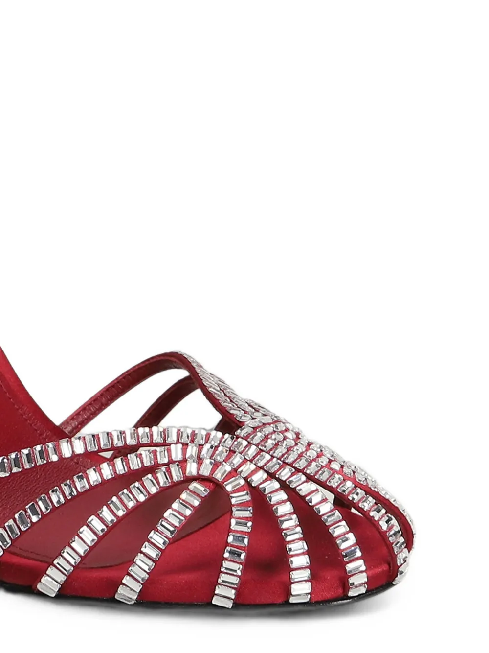 Alevì Penelope crystal-embellished cage sandals Rood