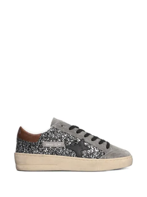 Ama Brand glitter-embellished star-patch sneakers