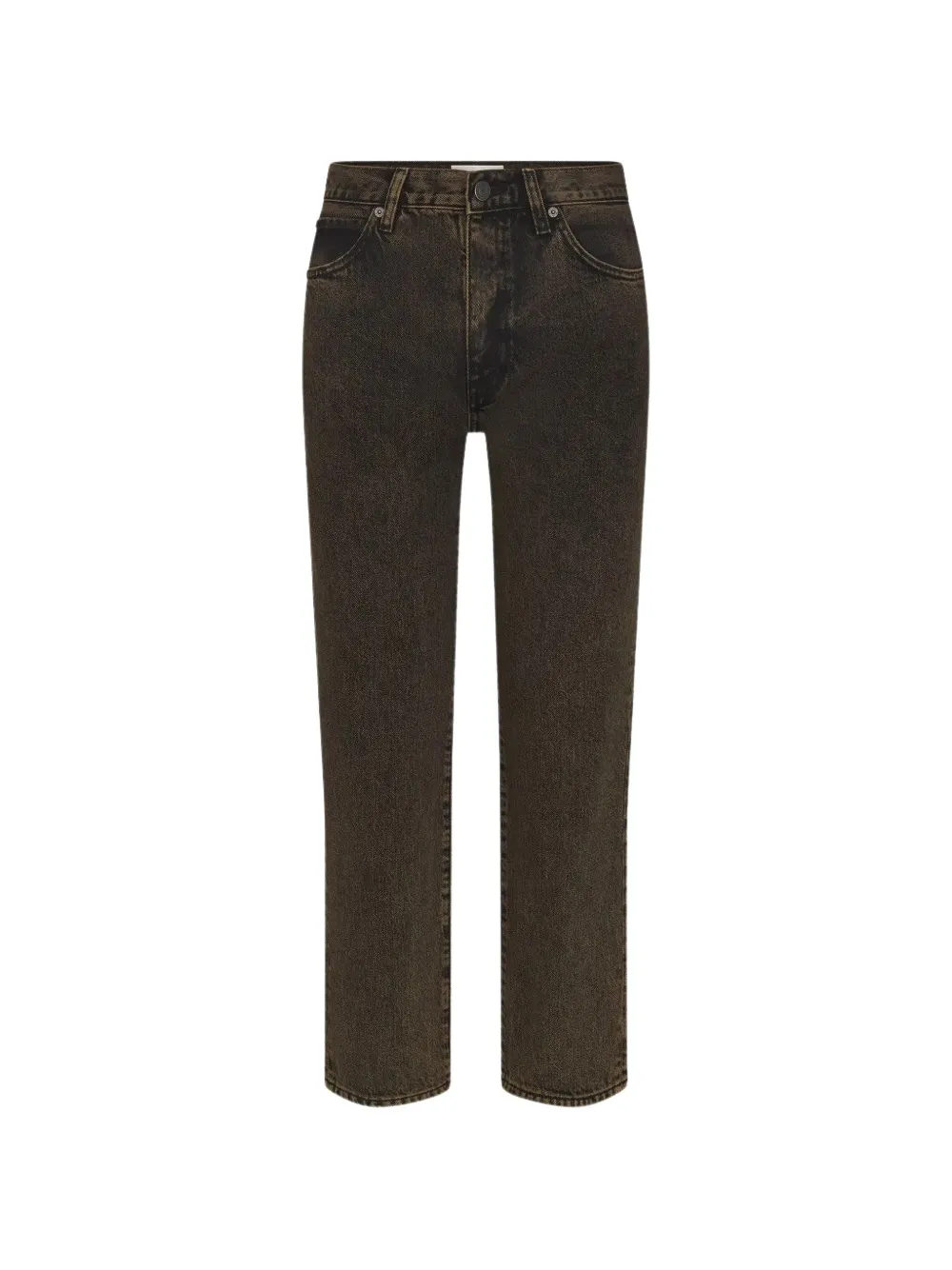 FRAME The Hang acid-wash straight-leg jeans - Marrone