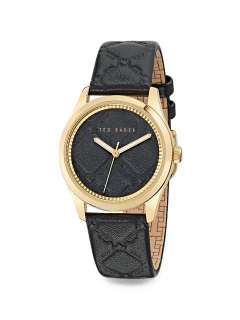 Ted Baker monogram quilted 34mm watch