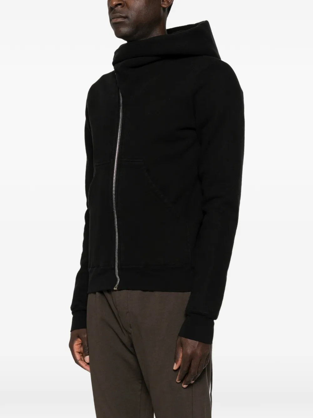 Rick Owens DRKSHDW Hoodie met asymmetrische rits Zwart