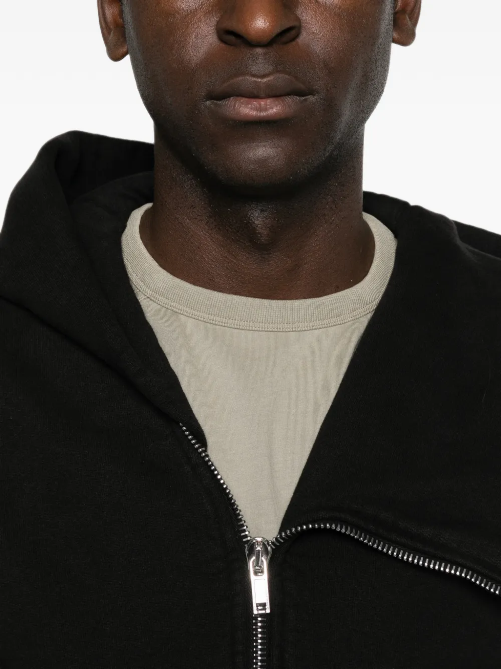 Rick Owens DRKSHDW Hoodie met asymmetrische rits Zwart