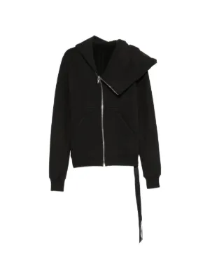 Rick Owens DRKSHDW Draped zip-front Asymmetrical Hoodie | Black
