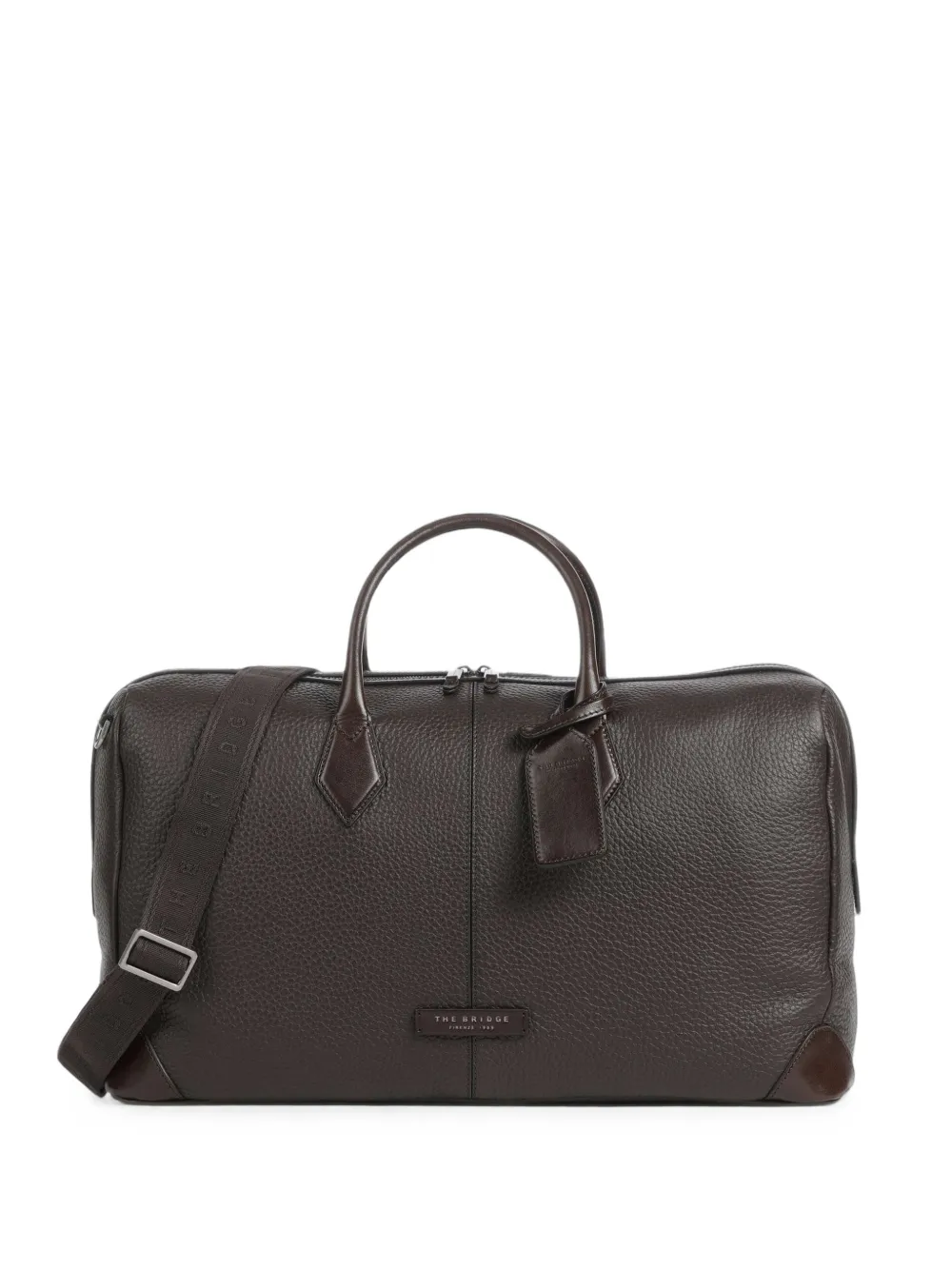 The Bridge Weekend grained leather luggage bag - Marrone