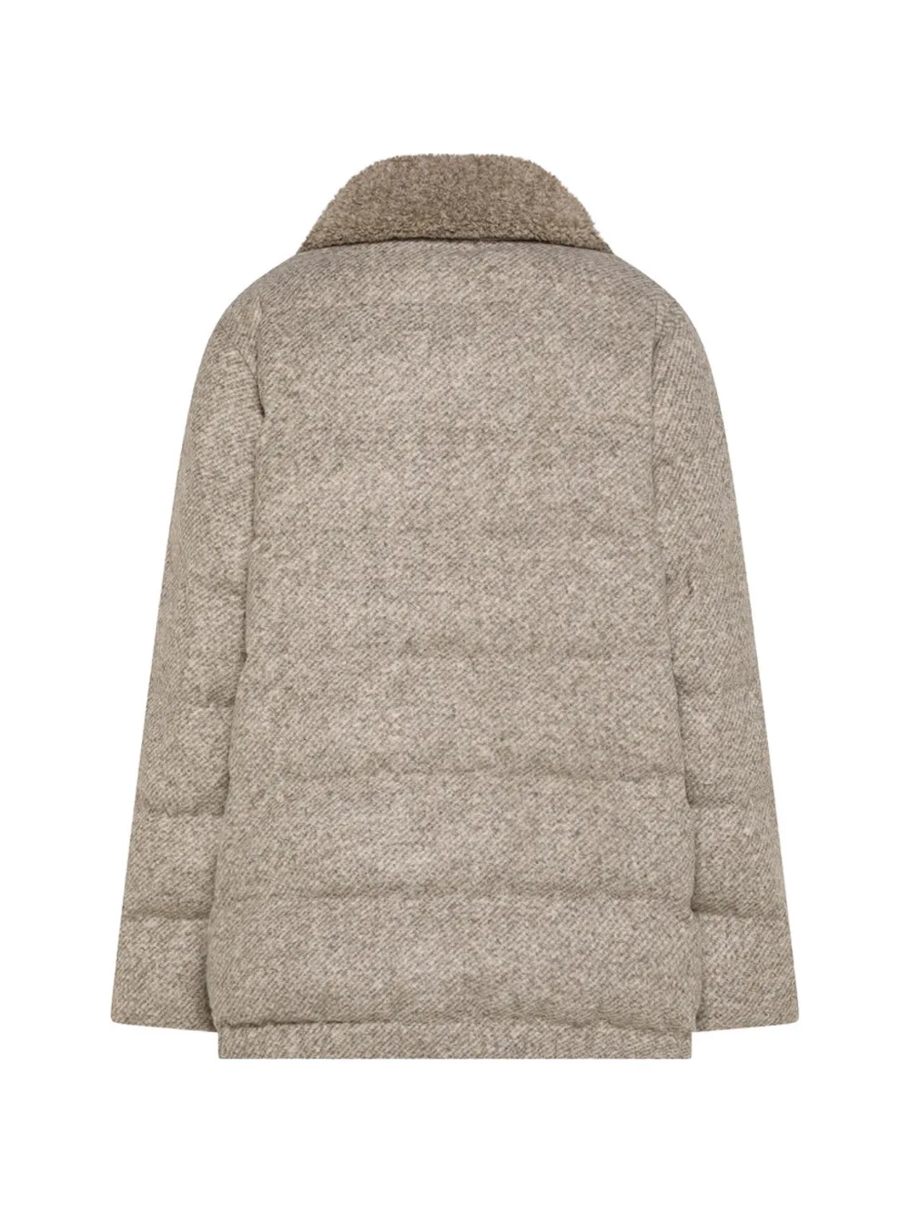 Seventy Gewatteerde jas met lammy kraag Beige