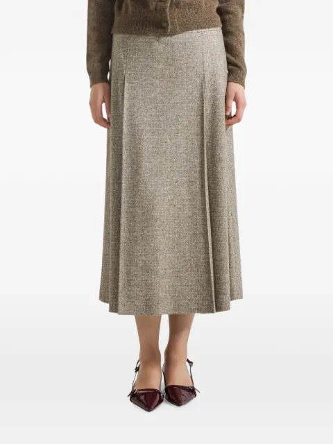 Seventy pleated A-line midi skirt