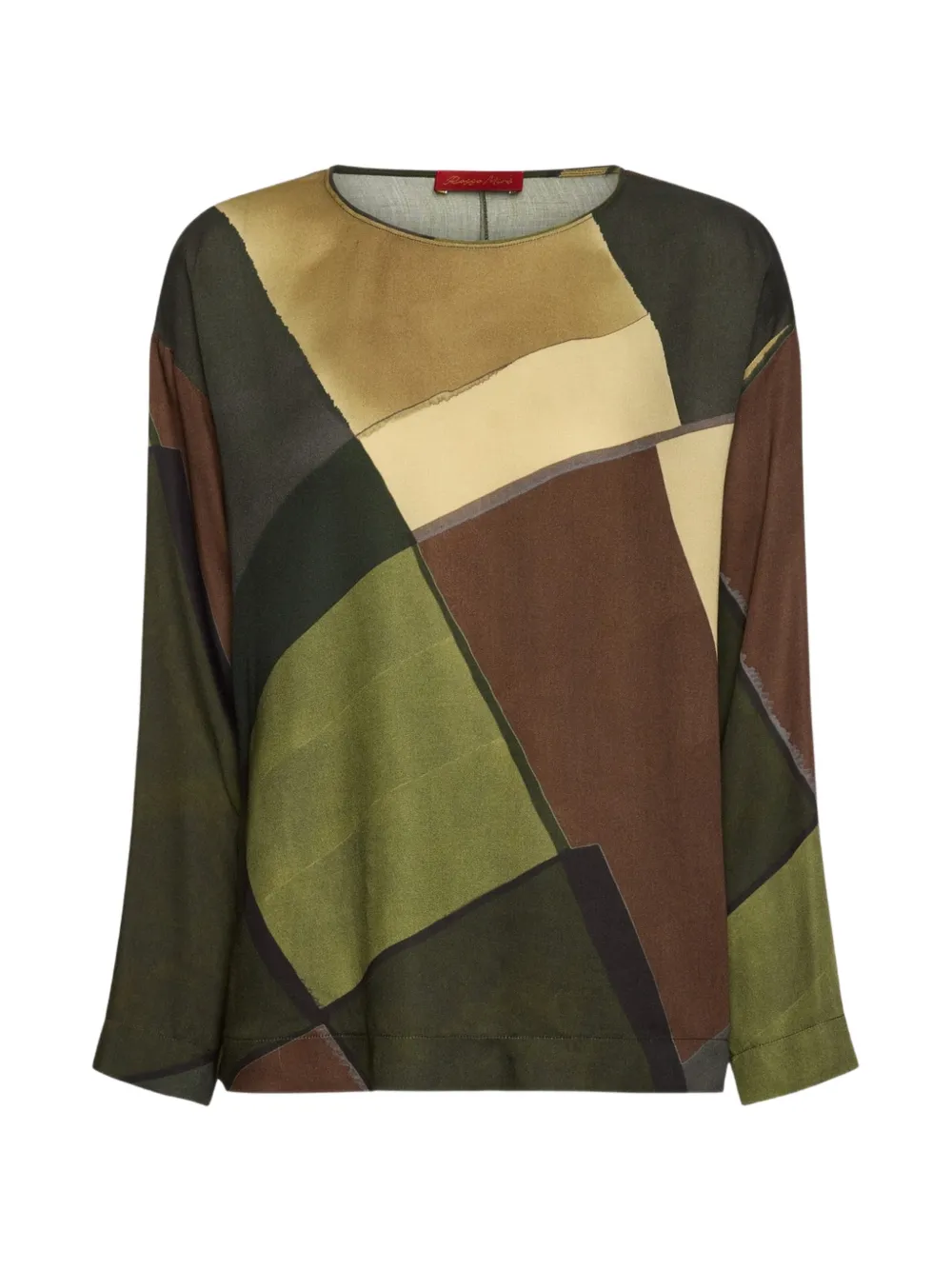 ELENA MIRÒ geometric-print long-sleeved blouse - Verde